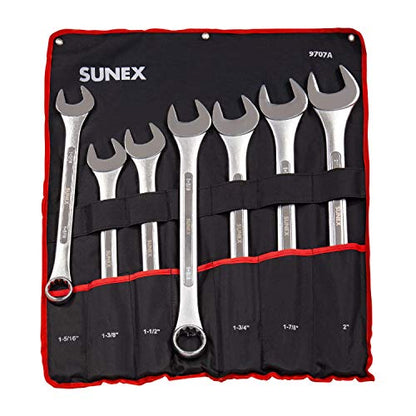 Sunex Tools Wrench Set Bundle - Jumbo & Stubby Combination Wrenches (7 & 11 Pieces)