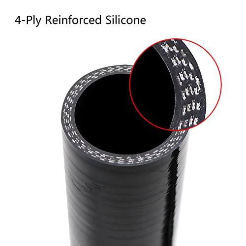 2" ID, 7" Leg Length 90 Degree Elbow Silicone Coupler Hose, 4-Ply Reinforced Universal Silicone Pipe Hose Turbo Intake Tube Intercooler Piping Black - color: Black, size: 2" ID