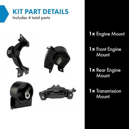 TRQ Engine Transmission Motor Mount Kit 4pc Set - style: MTA34764