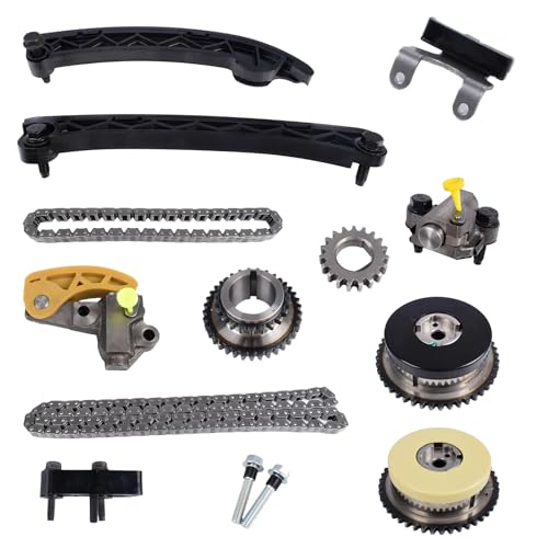 Timing Chain Kit & VVT Sprocket Compatible with 2013-2017 Cadillac ATS CTS, for Chevy Malibu, Camaro, for Buick Regal, 2.0L 2.5L Envision Turbo Engine OE Standard Timing Replacement Kit - color: Cadillac Timing Chain Kit