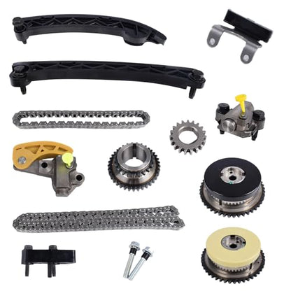 Timing Chain Kit & VVT Sprocket Compatible with 2013-2017 Cadillac ATS CTS, for Chevy Malibu, Camaro, for Buick Regal, 2.0L 2.5L Envision Turbo Engine OE Standard Timing Replacement Kit - color: Cadillac Timing Chain Kit