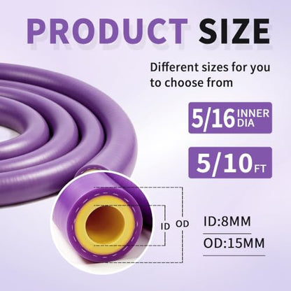 5/16" ID-5Ft(ID 8mm) Heater Hose Enhanced Double Reinforcement - color: Purple, size: 5/16" ID-5Ft(ID 8mm)
