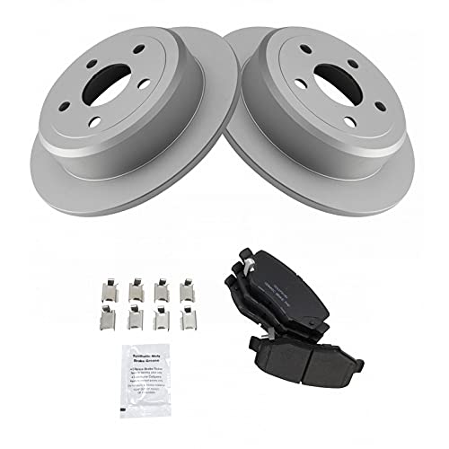 TRQ Rear Brake Pad and Rotor Set Ceramic Solid G Coated Rotors - style: BKA14745