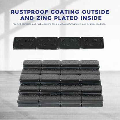 1oz. Black Stick On Wheel Weights, 72 PCS, Easy Peel