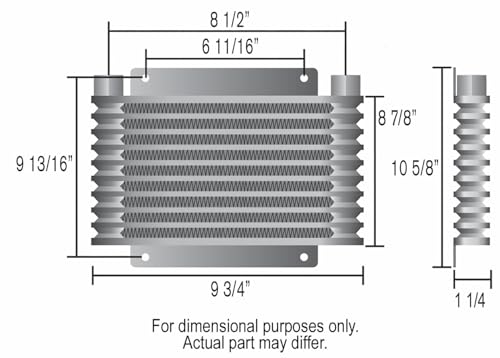 Derale 13614 Series 9000 Plate and Fin Transmission Oil Cooler,Black