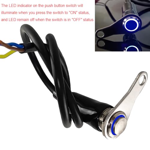Gebildet Universal Momentary Stainless Steel Blue LED Motorcycle Switch ON-Off Handlebar Adjustable Mount Waterproof Switches Button(5A/12V) - color: Blue LED-Momentary