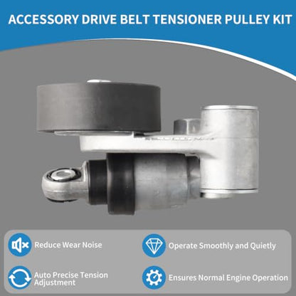 39104 Engine Belt Tensioner Serpentine Belt Drive Idler Pulley Kit - size: 90K-39104