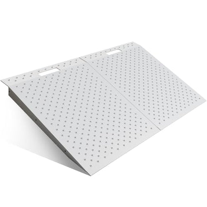 TOCRETOARE Shed Ramp, Heavy-Duty Loading Ramps for Lawn Mower, 29" L x 48" W Curb Ramp with Anti-Slip Punch Plate, 1500 lbs Capacity (29" L x 48" W) - size: 29" L x 48" W