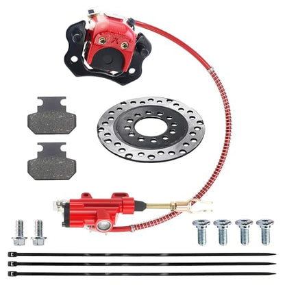 PRO BAT Rear Brake Master Cylinder Caliper With Brake Pad Assembly - color: Red
