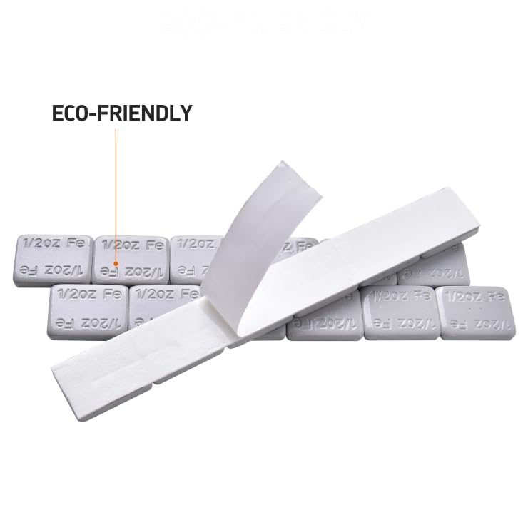 A A IN 1/2oz Stick on Adhesive Wheel Weights, 288pcs, 48strips/Box, Grey - color: Grey, style: 1/2oz, 144oz