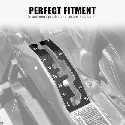 NICECNC Shift Shifter Gate Plate Panel with Gear Letter Black - color: Black