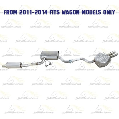 Northeastern Exhaust | Stainless Steel Resonator and Muffler Exhaust Kit Compatible for 2005-2014 VW Jetta 2.5L | Free Clamp, and Sleeve included | Automotive Replacement Part