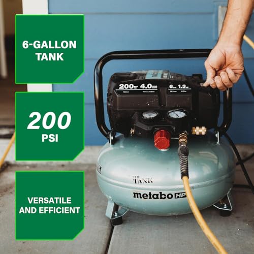 Metabo HPT Portable Pancake Air Compressor, 6 Gallon 200 PSI, EC914S - style: 6-Gallon Pancake, 200 PSI