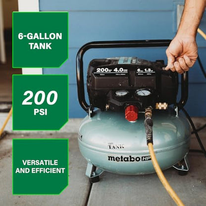 Metabo HPT Portable Pancake Air Compressor, 6 Gallon 200 PSI, EC914S - style: 6-Gallon Pancake, 200 PSI