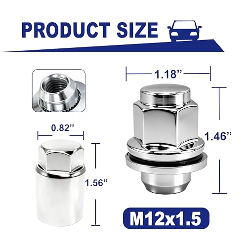 00276-00900 Wheel Lock Lug Nut Set, 4 Anti-Theft Nuts & 20 M12x1.5