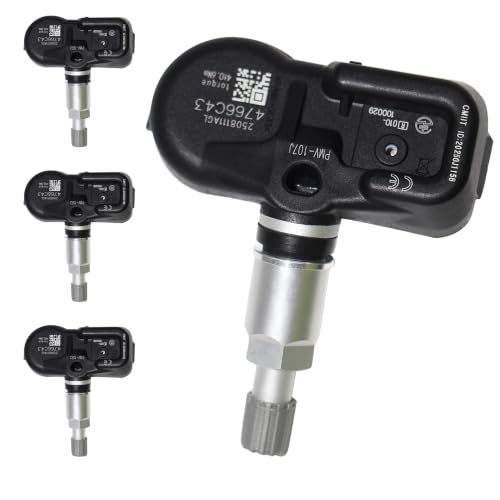 Set of 4 TPMS Sensor 42607-33021 Tire Pressure Monitor Sensor 315MHz Compatible for Toyota Lexus Scion Pontiac Camry Corolla Rav4 Highlander Prius Sienna 4Runner Tacoma Replace#42607-33011 PMV-107J