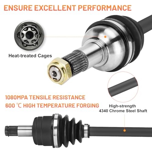 Front Rear CV Axle with Bearing for Yamaha Grizzly 550 2009-2014, Grizzly 700 2007-2013 4x4 28P-2510J-00-00, 3B4-2510J-00-00, 28P-2530V-00-00 (IB), 3B4-2530V-00-00 (IB) - Full Set - size: 4 pcs - full set w/ bearings