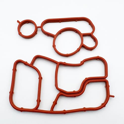 2PCS Engine Oil Cooler Gasket Kit 06J117070C + 06J115441A Compatible with Audi A4 A5 Q5 VW Passat Tiguan 2.0