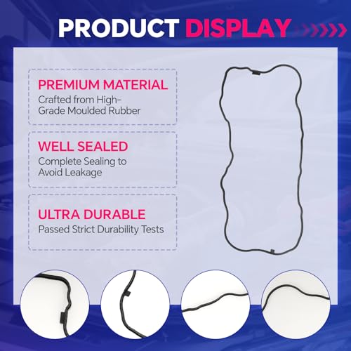 VS50741R Valve Cover Gasket for Honda Civic 1.8L 2006-2015 HR-V 1.8L 2016-2017, for Acura ILX 2.0L 2013-2015, Gasket Set Replace VS50563,12341RNAA01,30522RNAA01,VS50741R - size: VS50741R