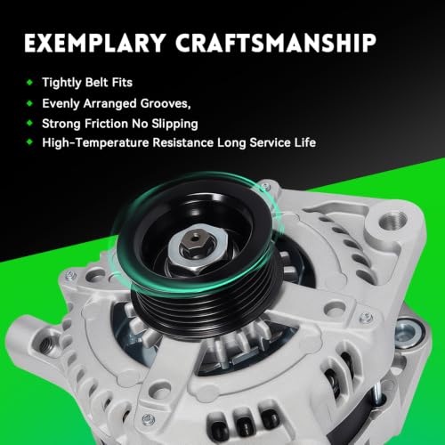 160A New Alternator for Dodge Grand Caravan, Chrysler Town & Country 08-10 3.3L 3.8L, Voyager 2008 3.3L, Jeep Wrangler 07-08, Volkswagen Routan 09-10 3.8L, Replace 11295 4801304AA - size: 11295N