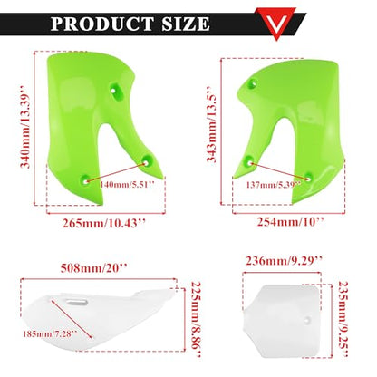 PRO BAT ABS Plastic Fender Fairing Body Work Kit Set - color: White&Green Plastic Fender Kit