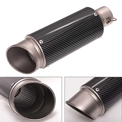 Universal Slip on Modified Exhaust Mufflers with Silencers Compatible with Motorcycle Grom ATV Dirt Bike Street Bike Scooter Pipe Diameter 38mm-51mm Exhaust,Carbon Fiber Silver - color: Carbon Fiber Silver