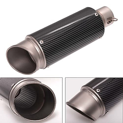 Universal Slip on Modified Exhaust Mufflers with Silencers Compatible with Motorcycle Grom ATV Dirt Bike Street Bike Scooter Pipe Diameter 38mm-51mm Exhaust,Carbon Fiber Silver - color: Carbon Fiber Silver