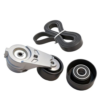 Serpentine Belt Kit With Tensioner And Idler Pulley For Chevrolet GMC - size: Chevy Colorado, Gmc Canyon, Hummer H3 (04-12)