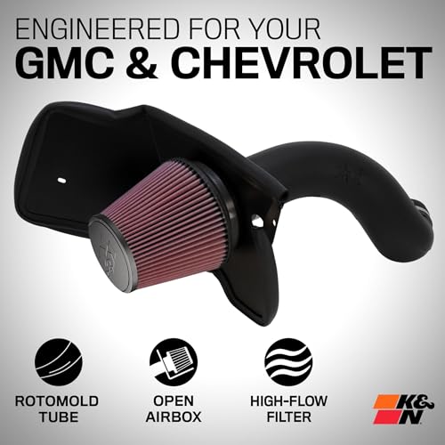 K&N Cold Air Intake System: High-Flow Air Filter, Increase Performance & Towing: Compatible with 1999-2007 Chevy/GMC/Cadillac: Silverado, Suburban, Tahoe, Sierra, Yukon, Escalade, Avalanche, 57-3023-1 - style: 50 State Legal