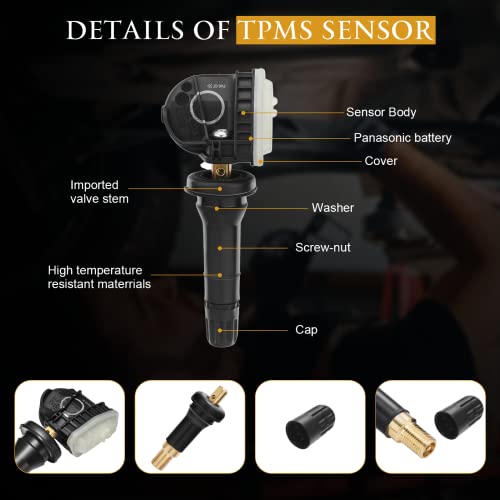 BDFHYK TPMS Sensor 315Mhz Compatible with F150 Mustang Ranger Fiesta Ecosport Edge Explorer Transit, Lincoln Navigator MKX Replaces# 68157568AA, 68157568AB, 68239720AA, 68239720AB, 68239720AC - style: FR3Z1A189A