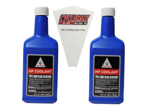 CYCLEMAX Two Pack Compatible with Honda HP Coolant 50/50 Blend 08C50-C321S02 Contains Two Quarts and a Funnel Superseded -08CLA-999-0E0A8