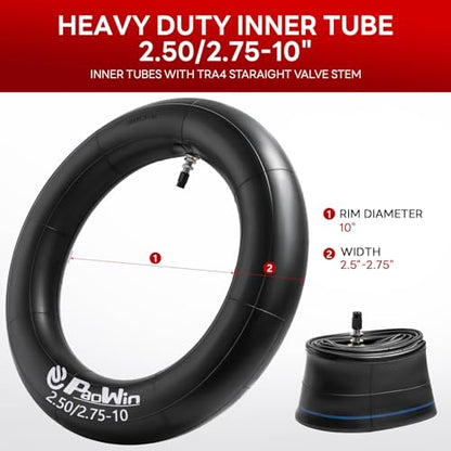 2.50-10 4PR TT 33J Off Road Mini Dirt Bike Front/Rear Tire and Inner Tube Compatible with 2.5-10 Off Road Dirt Bike Pit Bike/Motorcycle Tire (P-279)
