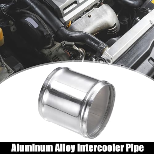 X AUTOHAUX OD 3.25" 80mm Length 3" 76mm Aluminum Alloy Tube Intercooler Pipe Straight Air Intake Tube with 2 Clamps Silver Tone for Car - size: OD 3.25"(80mm)