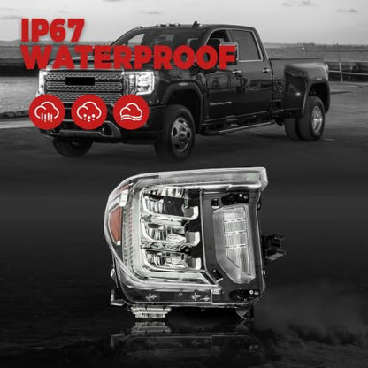 Priprilod LED HeadLight Compatible with GMC Sierra 2500 3500HD 2020-2023