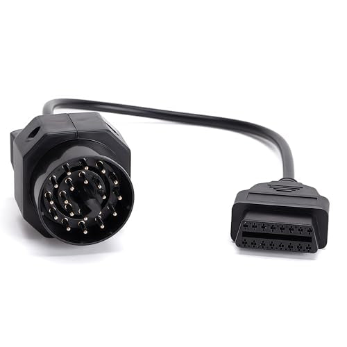 OBD1 to OBD2 Adapter 20 Pin to 16 Pin Connector Cable - Diagnostic Scanner Interface Tool Compatible with BMW E30 E36 E39 E46 E53 X5 Z3 - Heavy Duty 20 Pin Connector Extension Cord - size: 20 Pin to 16 Pin for BMW