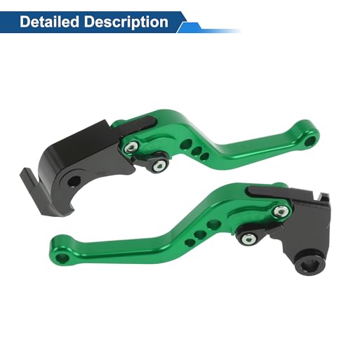 Short Brake Clutch Levers for Kawasaki Z1000SX/NINJA 1000/Tourer 2011-2016 6 Position Adjustable Motorcycle Handlebar Brake Lever Aluminum Alloy Green - color: Green