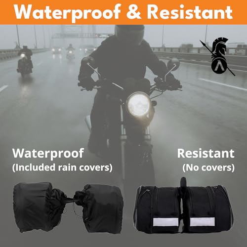 ENHANCED+ Motorcycle Saddlebags, 36L-58L Expandable Capacity, Motorcycle Panniers Universal, Waterproof, Detachable, Collapsible for Sport Dirt Bike Side Bags and Luggage