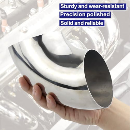2PCS Stainless Steel Elbow 4" 90° Mandrel Bend Elbow-Thickness 16GA/.065" Wall, 304 Stainless Elbow Exhaust Tubing for Car Modified Exhaust Elbow Pipe, Stair Handrail (2 Pack) - size: 4" 90° (2 Pack)