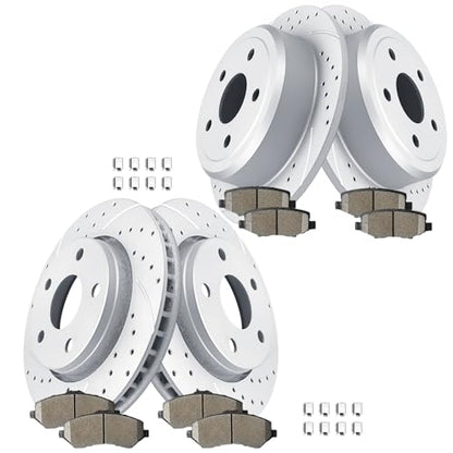 Acinoparts Front and Rear Brake Kit for 2007-2017 Jeep Wrangler 2018 Jeep - size: ABK5304053041