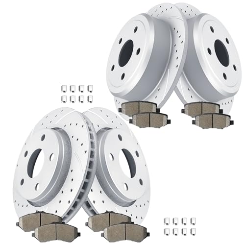 Acinoparts Front and Rear Brake Kit for 2007-2017 Jeep Wrangler 2018 Jeep - size: ABK5304053041