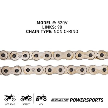 NICHE Drive Sprocket Chain Combo for Yamaha YFZ450 YFZ450SE Front 14 Rear 38 Tooth 520NZ Standard 98 Links - size: Standard Chain