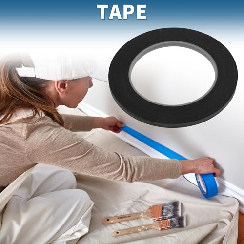 Painters Tape Easy Removal 0.2 Inches x 52.5 Yards Black - color: Black, size: 0.2 Inches x 52.5 Yards