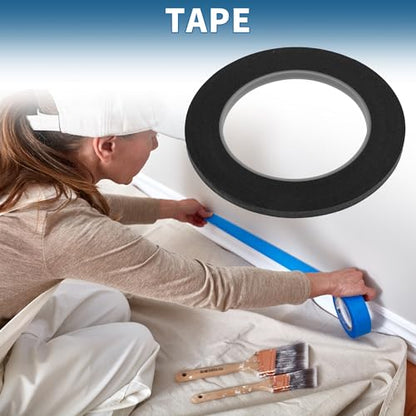 Painters Tape Easy Removal 0.2 Inches x 52.5 Yards Black - color: Black, size: 0.2 Inches x 52.5 Yards