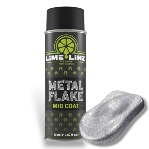 LiME LiNE Metal Flake Midcoat Automotive Grade Sparkle Spray Paint - No Equipment Needed - Finish with 2K Clearcoat (Silver, 1. Spray Paint Only) - color: Silver