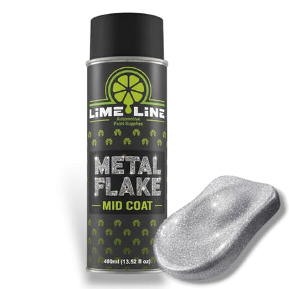 LiME LiNE Silver Metal Flake Midcoat Automotive Grade Sparkle Spray Paint - No Equipment Needed - Finish with 2K Clearcoat - color: Silver
