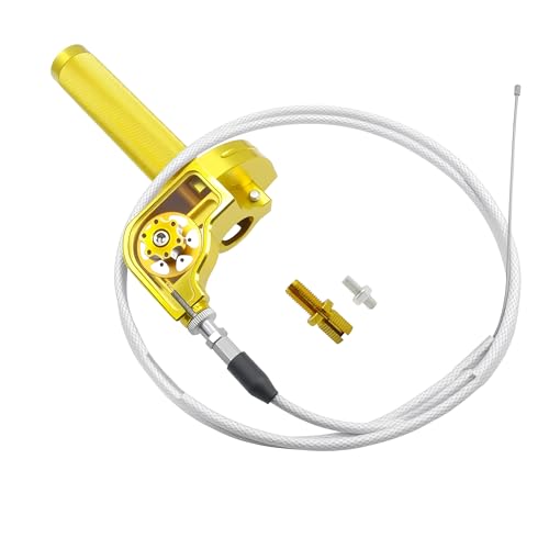 Motorcycle Throttle Grip 7/8" 22mm CNC Aluminum Quick Twister with Throttle Cable for KLX CR CRF EXC XR CRF50 CRF230 50 110 125 230 250 Dirt Pit Bike Motocross Motorbike Quad ATV - color: Gold