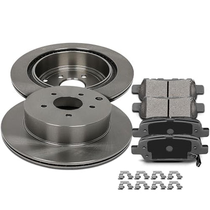SCITOO Rear Brake Kits Disc Brake Rotor and Brakes Pads:31348;D905 - size: Rear 31348 + D905 [2+4PCS]