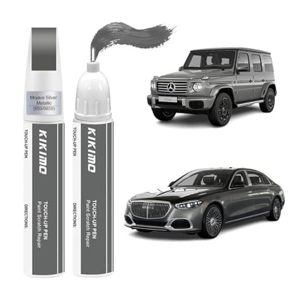 KIKIMO for Mercedes-Benz Touch Up Paint(Mojave Silver Metallic(859/9859)) - color: Mojave Silver metallic(859/9859) for 2024 GLC SUV/2025 G-Class SUV/2024 C-Class Sedan/2024 S-Class Sedan