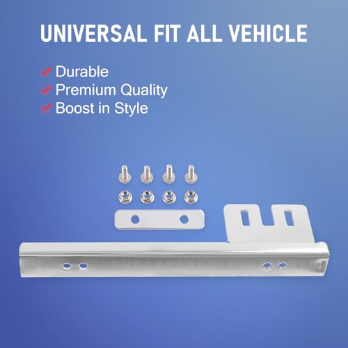 Front Bumper License Plate Mount Bracket Relocator Holder Bar Silver - color: Silver