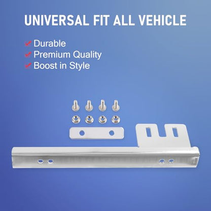 Front Bumper License Plate Mount Bracket Relocator Holder Bar Silver - color: Silver